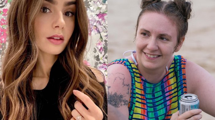 Lily Collins y Lena Dunham de 