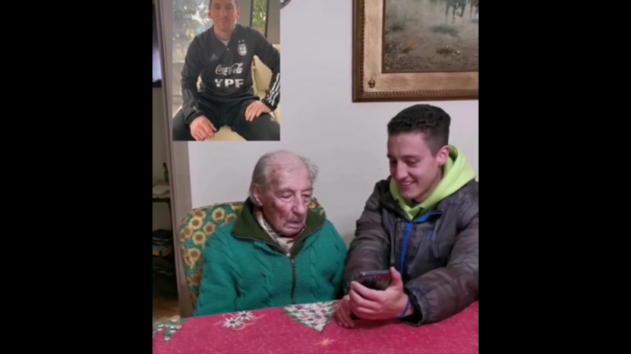 “No me digas que es Messi”: La conmovedora reacción de adulto mayor de 100 años que es saludado por el astro argentino