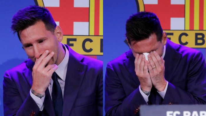 Messi no pudo contener las lágrimas en su despedida del Barcelona: 