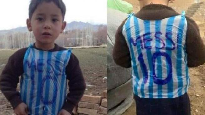El niño de la camiseta de Messi quiere huir de los talibanes: 