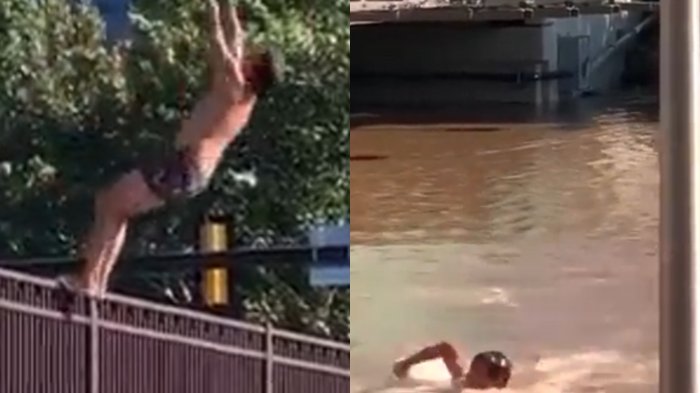 Hombre fue captado nadando en las calles inundadas de Filadelfia tras paso de Huracán Ida