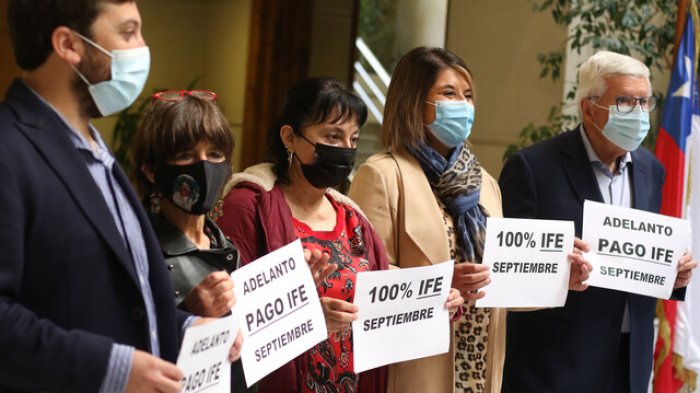 Diputados ofician al presidente Piñera para adelantar pago del IFE de septiembre y aumentar el monto al 100%