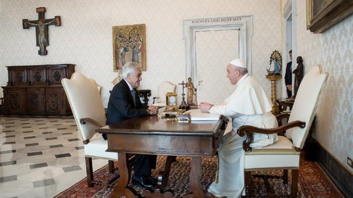 Debatieron sobre el proceso constituyente y DD.HH: Piñera se reunió con el Papa Francisco en el Vaticano