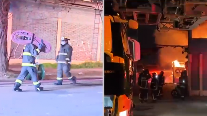Incendio afectó a bodegas de terminal de buses en Estación Central