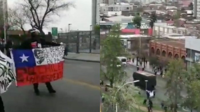 Carabineros dispersa a manifestantes en las cercanías del Parque O’Higgins