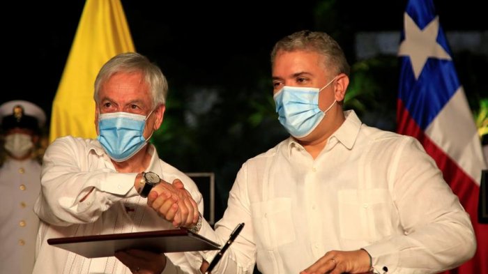 Pdte. Piñera elogió gestión de Iván Duque durante visita oficial a Colombia: 
