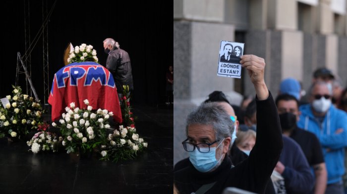 Multitudinaria despedida a Patricio Manns en el Teatro Nacional: Filas se extienden hasta por cuadras
