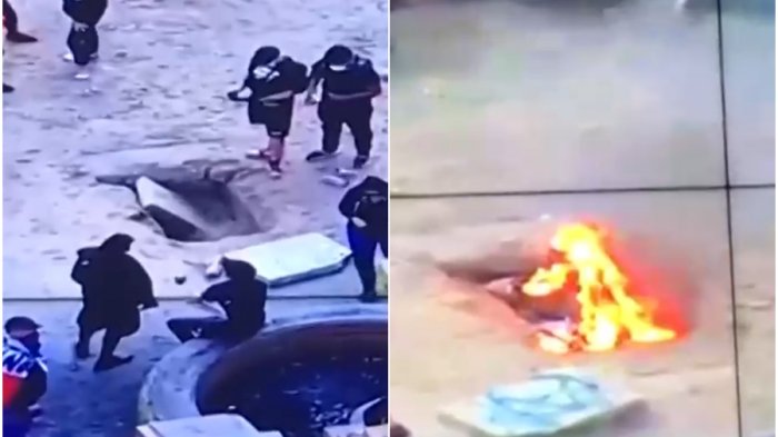 Encapuchados prendieron fuego a ex tumba del Soldado Desconocido en Plaza Baquedano