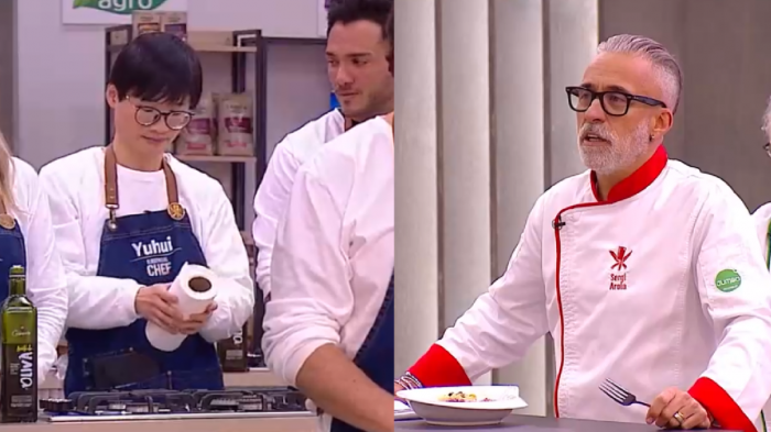 El reto de Sergi Arola a Yuhui por reírse en medio de la presentación del plato de Camilo Huerta