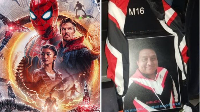 Viuda compró un asiento adicional en el cine para poner el retrato de su marido fallecido en el estreno de Spider-man