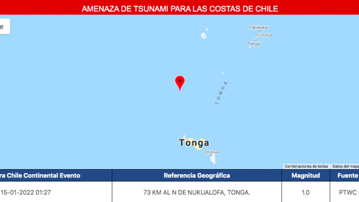 Ordenan evacuación preventiva de las zonas costeras en 13 regiones de Chile