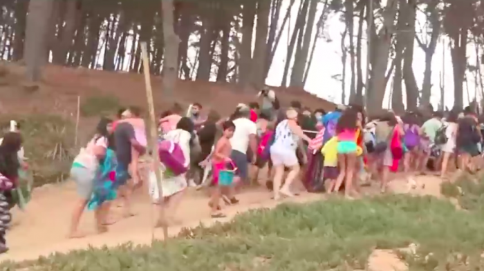 Tras alerta de tsunami: Así fue la masiva evacuación en las playas chilenas