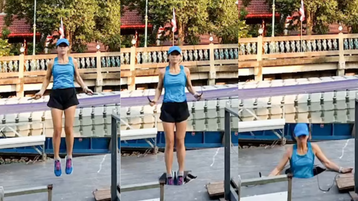 Deberá pagar por el daño: Mujer saltó la cuerda encima de un embarcadero, el piso cedió y cayó por un agujero