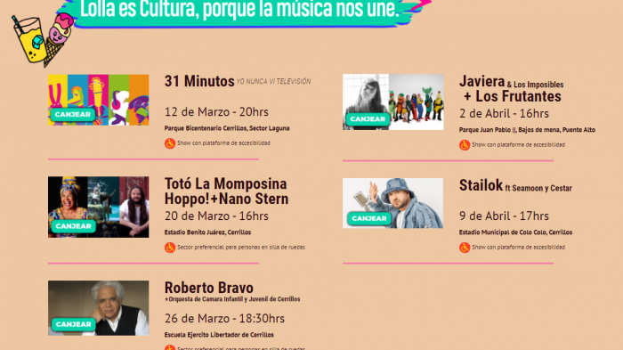 Lollapalooza realizará 5 conciertos gratuitos en Santiago: Así puedes canjear las entradas