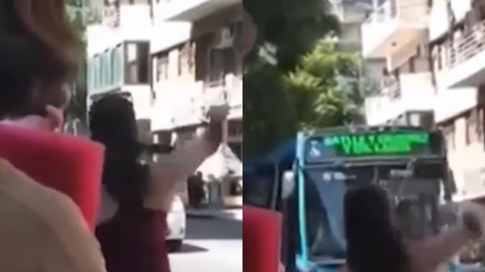 Indignada: Mujer apedreó una micro porque 