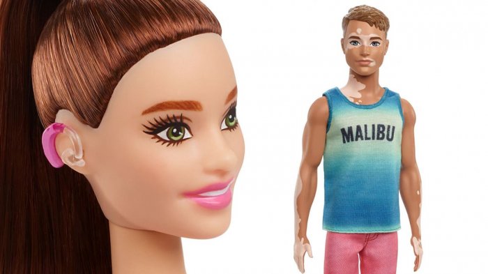 Anuncian venta de Barbie con discapacidad auditiva y Ken con vitiligo