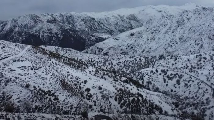 Una postal de lujo: Dron capta bellas imágenes de Farellones completamente nevado