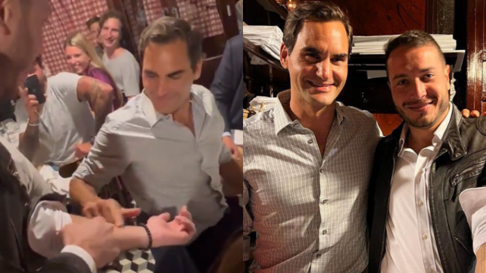 Fanático se encontró con Federer y le mostró tatuaje inspirado en él: La reacción del suizo es imperdible