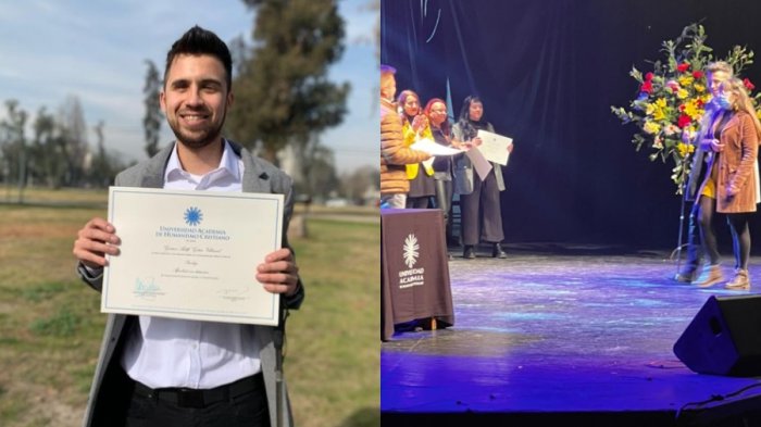 Gustavo Gatica recibe su título de psicólogo: 