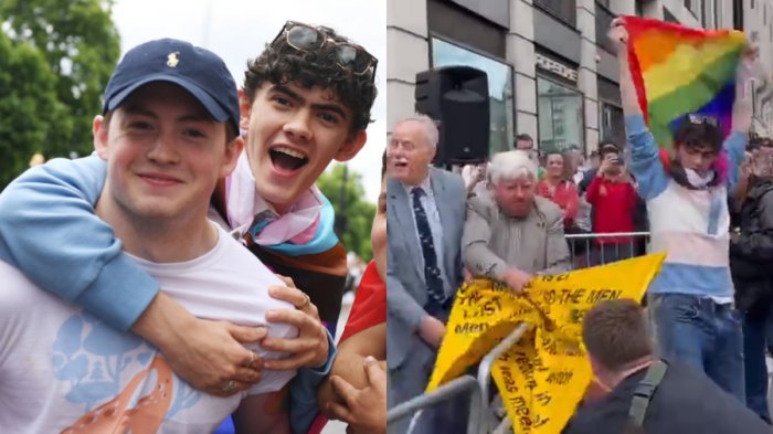 Elenco de la serie Heartstopper participó en marcha del Orgullo en Londres y encaró a grupo anti LGTBIQ+