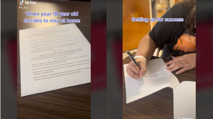 Hizo firmar un contrato de arriendo a su hija de 18 años que sigue viviendo en su casa