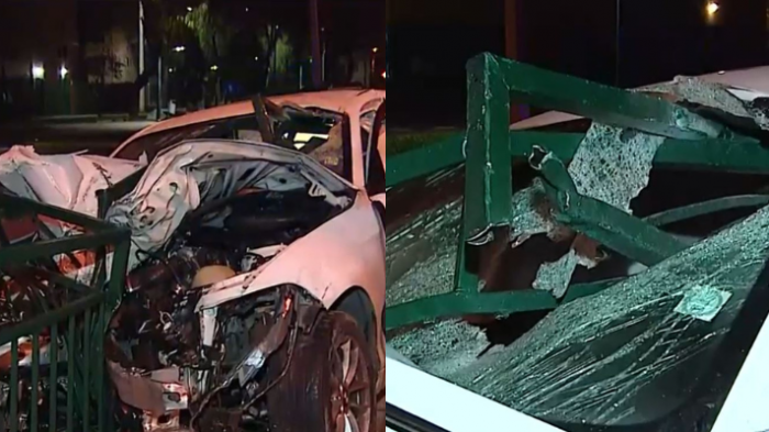 Auto quedó incrustado en reja: Conductor murió tras impactante choque en Avenida Grecia