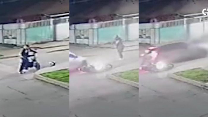 Impactante registro: Conductor atropelló a motociclista, lo arrastró y se dio a la fuga en Puente Alto