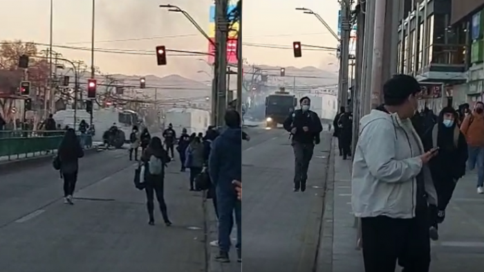 Protestas en Maipú: Carabineros utilizó carro lanzagases para dispersar a ambulantes y hay 3 detenidos