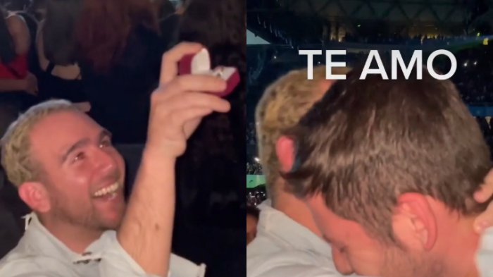 Se viralizaron en TikTok: Hombre pidió matrimonio a su pareja en pleno concierto de Rosalía en Chile