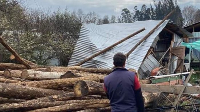 Tren de carga se descarriló y destruyó parte de una vivienda en La Araucanía