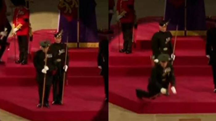 Guardia que custodiaba el féretro de la reina Isabel II se desmayó en medio de ceremonia