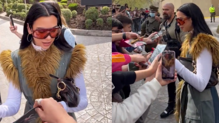 ¡Ya está en Chile! Dua Lipa se sacó fotos con fanáticos y firmó autógrafos afuera de su hotel en Santiago
