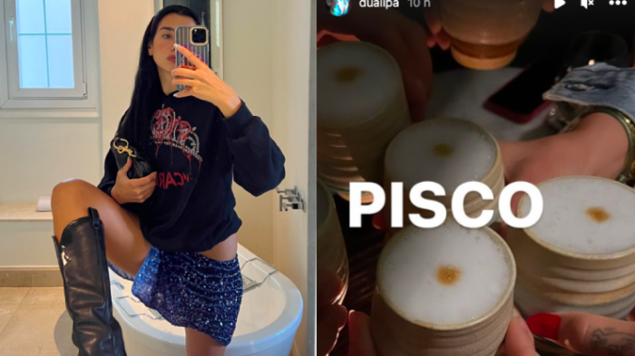 Dua Lipa celebró su visita a Chile tomando pisco tras su concierto en La Florida