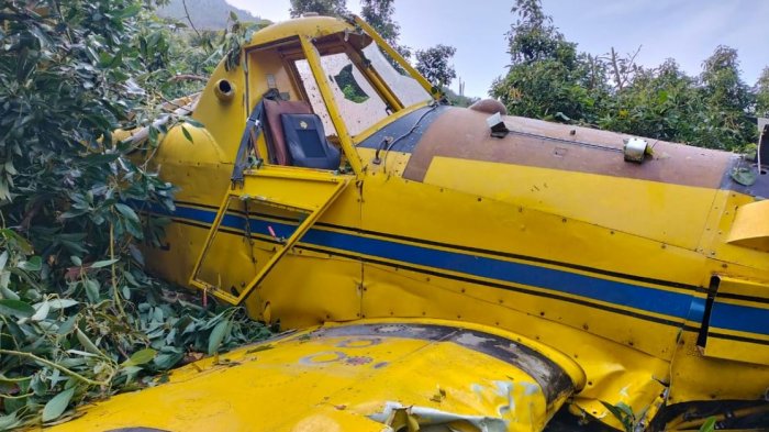 Aeronave capotó en fundo de Llay Llay: Piloto fue rescatado con vida