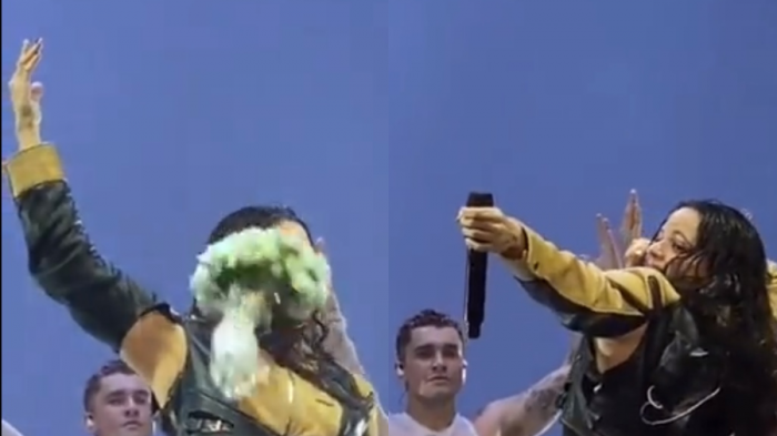 Fanático de Rosalía lanzó un ramo de flores y le pegó en la cara a la cantante