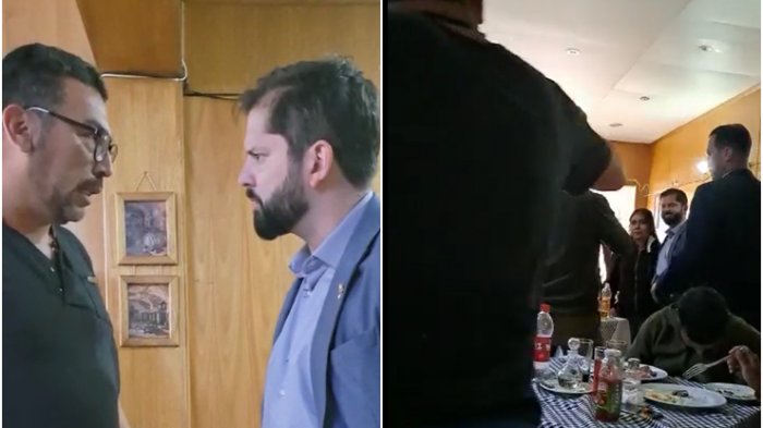 Pdte. Boric vivió tenso momento en Calama tras ser increpado por un hombre al interior de un restaurant