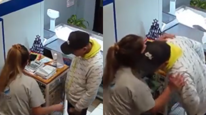 Delincuente asaltó pescadería en Argentina, habló con la trabajadora y se despidió con un beso antes de huir