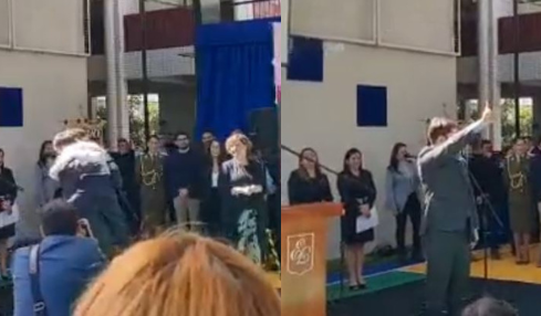 Niño se tiró a sus brazos: El alegre recibimiento a pdte. Gabriel Boric en premiada escuela de Peñaflor