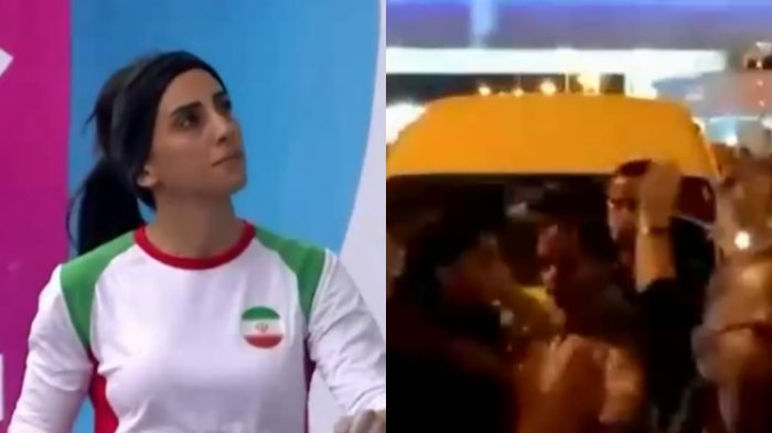 Reciben entre aplausos a atleta iraní que participó en competencia internacional sin usar su velo