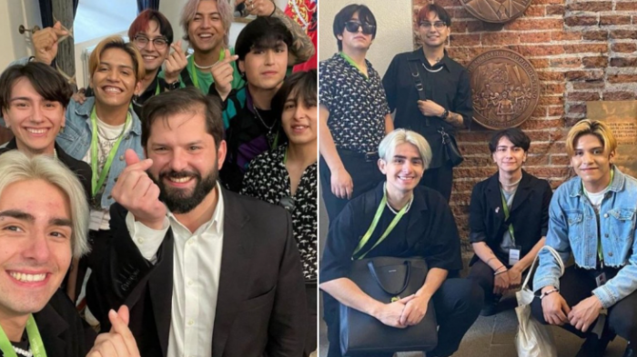 Corazones coreanos incluidos: El encuentro entre el pdte. Boric y grupo chileno campeón de festival de K-Pop