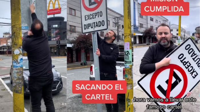 Polémica por señalética de estacionamiento exclusivo para diputado en la vía pública: 