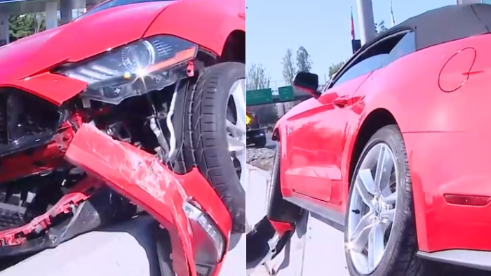 Vehículo chocó y quedó sobre bandejón de la autopista: Matiene una alta congestión en Ruta 5 Sur