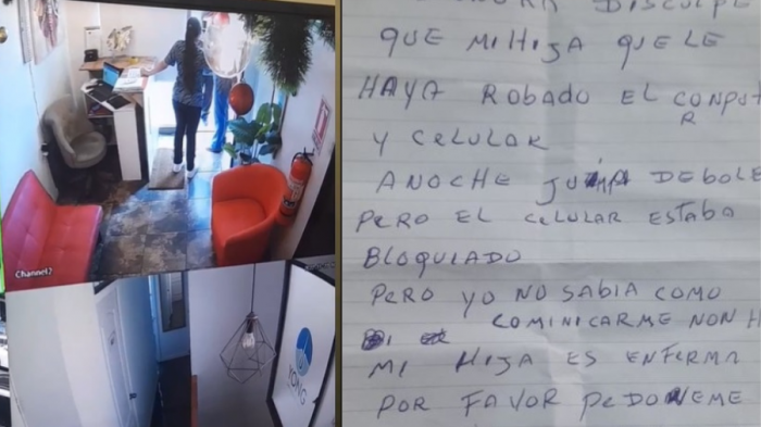 Padre devolvió los objetos robados por su hija en local y escribió sentida carta: 