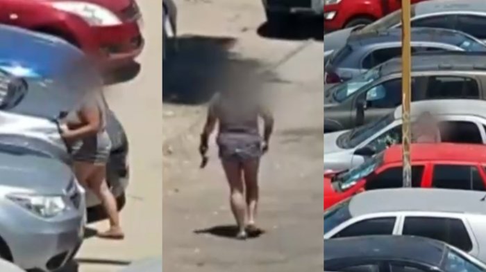 Supuesta cuidadora de autos en San Bernardo destruyó vehículo con un martillo: Vecinos captaron momento exacto
