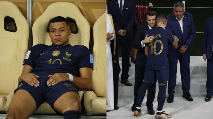 Inconsolable: El momento en que el presidente de Francia intentó animar a Mbappé tras perder la final del Mundial
