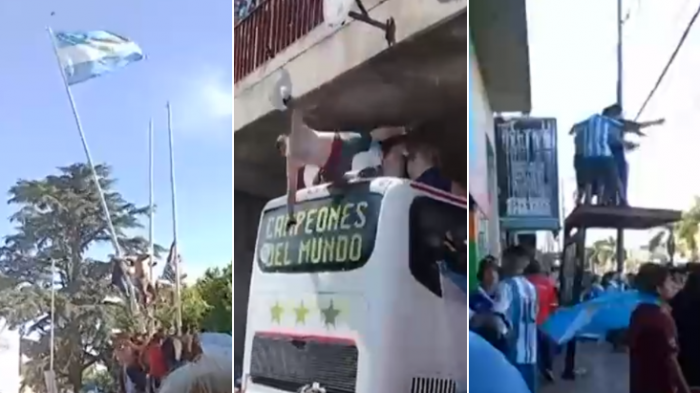 7 caóticos momentos de hinchas argentinos en las calles durante festejo con la selección
