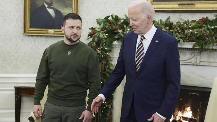 Así fue el encuentro entre Volodímir Zelenski y Joe Biden en la Casa Blanca