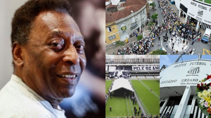 Los registros de la última despedida de Pelé: Su cuerpo está siendo velado en el Estadio Vela Belmiro de Santos
