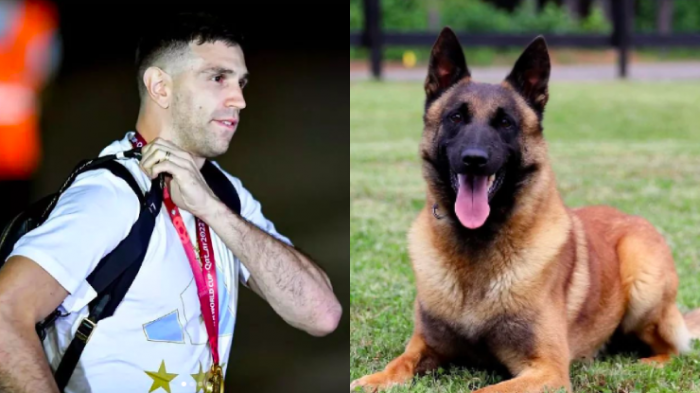 Aseguran que Dibu Martínez compró un perro de uso militar para resguardar su medalla de campeón del mundo