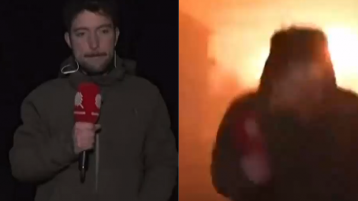 Se salvó de milagro: Bomba explotó a metros de periodista francés que realizaba un despacho en vivo